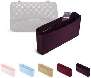 Purse Organizer Insert, Silky-Soft Lightweight Design, Multi-Pocket, Keeps Bag Organized & Protects Interior, Fits Chanel Classic Flap Jumbo, Ideal for Travel & Daily Use(Cassis, CF Jumbo 30)