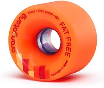 Orangatang Fat Free 65 mm 80a Freeride Longboard Skateboard Wheels (Orange, Set of 4)