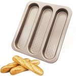 OGIBRIDI Baguette Baking Tray Non-Stick Baguette Bread Mould Pan Oblong Bread Tin Perforated French Stick Loaf Pans Baguette Bread Baking Tin Tools Carbon Steel