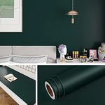 Livelynine Removable Green Peel and Stick Wallpaper for Bathroom Bedroom 40CMx10M Dark Green Contact Paper for Cabinets Desk Classroom Dorm Renter Friendly Sticky Wall Paper Decor Living Room Wall