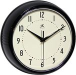 Infinity Instruments Retro Round Metal Wall Clock, Black