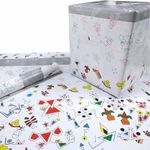 eVincE Gift Wrapping Paper Diwali kids gifting ideas New Year theme dinner party return gifts | set of 40 Sheets 50 x 70 cms | corporate office gifts wraps | White doodle theme papers