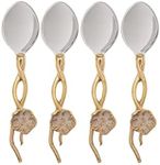 Godinger Dessert Spoons, Soup Spoons, Stainless Steel with Gold Handle, Set of 4