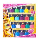 Disney Princess - Belle Peel-Off Water-Based Safe Quick Dry Nail Polish |Gift Kit Set for Kids Tweens Girls, Glittery and Opaque Colors| Ages 3+ (18 Pcs), Townley Girl