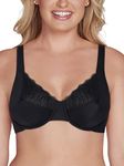 Vanity Fair Women's Unlined Bras with Underwire (34C-44DDD), Minimizer - Black Lace, 44DD