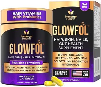 Biotin Collagen Supplement with Probiotics, Colostrum, Hyaluronic Acid and Keratin for Faster Hair Growth | Hair Skin Nails Vitamins For Women and Men | Biotin Hair Growth Supplement | 60 Capsules