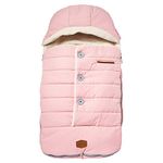 JJ Cole Urban Bundleme, Canopy Style Bunting Bag to Protect Baby from Cold and Winter Weather in Car Seats and Strollers, Toddler, Blush Pink,