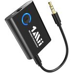 1Mii Bluetooth 5.0 Transmitter Receiver for TV, 2-in-1 Wireless Aux Adapter 3.5mm Jack, AptX Low Latency Dual Link, Bluetooth Transmitter for TV/PC, Bluetooth Receiver for Speaker/Home Stereo/Car