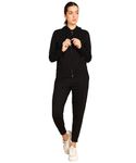 Alan Jones Clothing Women's Cotton Solid Co-ords Set Track Suit (Black_3XL)