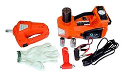 VOLTZ JH0120J-170 3 in One Car Jack 5 Ton 12 V Hydraulic car Jack with Impact Wrench Kit & Air Pump Tyre Inflator for All Cars Use (150-450mm)