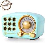 Retro Bluetooth Speaker, Vintage Radio-Greadio FM Radio with Old Fashioned Classic Style, Strong Bass Enhancement, Loud Volume, Bluetooth 5.0 Wireless Connection, TF Card and MP3 Player (Blue)