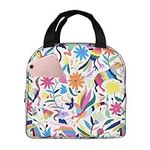 Mexican Otomi Animals Unisex Thickened Insulated Lunch Bag with Front Pocket for Work Travel Hiking Picnic