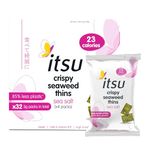 itsu Sea Salt Flavour Seaweed Thins | Crispy Seaweed Snacks | NEW Larger Pack (32 x 5g packs) | Vegan, Low Calorie, Healthy Snack, Seaweed Crisps