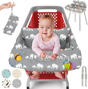 PILLANI Shopping Cart Cover for Baby, High Chair Cover for Restaurant Seat - Grocery Cart Cover for Baby Girl and Boy, Comfortable Cotton Buggy Covers for Babies - Padded Toddler Shopping Cart Cover