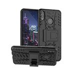 HMTECH Huawei Honor 8X Case Shockproof Heavy Duty Tough Armor Soft Silicone TPU + Hard PC Plastic Detachable 2 in 1 Stand Protective Case Cover with Kickstand for Huawei Honor 8X,Black Hyun