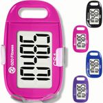 OZO Fitness CS1 Easy Pedometer for Walking - Step Counter with Large Display, Clip on and Lanyard (Pink)