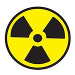 4 x Radioactive - yellow - Pictogram - Info Sign Removable Self Adhesive Waterproof Durable Vinyl Label Sticker 150mm x 150mm