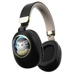 Kids Bluetooth Headphones - Light Up Cat Over Ear Kids Wireless Noise Cancelling Headphones with Microphone for Kids for School Gaming Headset Headphones for IPad Kindle Tablet PC Travel (Black Gold)