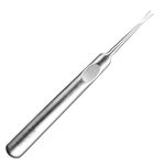 Hair Line Professional Stainless Steel V-Shaped Fork Cuticle Pusher Knife Trimmer Manicure Pedicure Cleaner Nail Care Tool for Home Salon Nail Shop