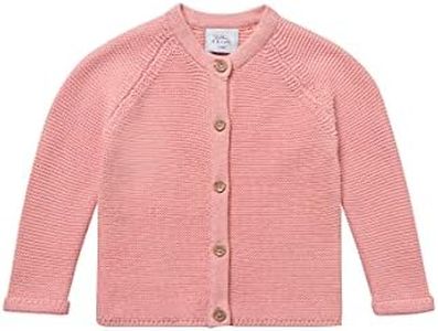 Stellou & friends Knitted Baby Cardigan | Unisex Finely-Knit Baby Sweater for Newborns, Babies & Toddlers, Rose, 6-9 Months