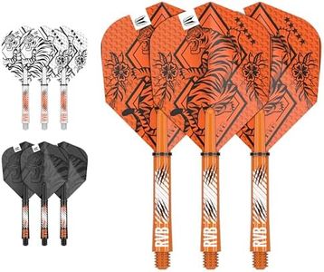 TARGET Darts Raymond Van Barneveld Ink Design No.6 Dart Flights & Intermediate (41mm) Shafts Stems - 9 Flights and 9 Shafts in Total