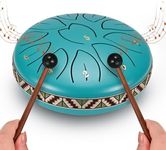 SenDeluz Steel Tongue Drum 11 Note 6 Inches D-Key Rain Drums for Garden, Handpan Drum Percussion Instrument for Meditation Entertainment Musical Education Concert Mind Healing Yoga