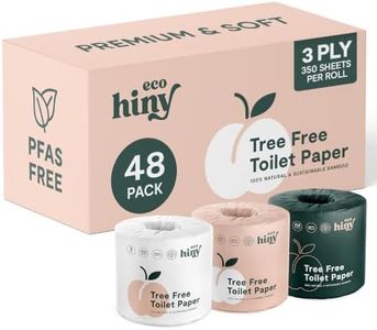 ecoHiny Premium Bamboo Toilet Paper 48 Mega Rolls 3ply 350 Sheets PFAS Free
