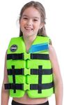 Jobe Junior 50N Watersports Waterski Jetski Wakeboarding Safety Impact Vest - Top - Lime Green - Lightweight - Unisex