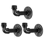 3 pack Industrial Pipe Bathroom Towel Hook, Asnxcju Wall Mounted Rustic Clothes Towel Holder Hanger. Heavy Duty Hat Bag Hook for Bathroom, Home, Office