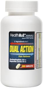 HealthA2Z® Dual Action Pain Relief | 80 Caplets | Acetaminophen 250mg & Ibuprofen (NSAID) 125mg | Contains Two Medicines | Relief from Headache, Fever & Backache (300 Caplets)