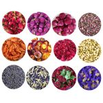 TooGet Dry Flowers and Herbs Accessories Decorations Natural 12 Bags Set Dried Flowers for Soap Bath Bombs Making and Dried Flower Crafts