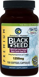 Amazing Herbs Black Seed Oil 1250mg 100 Softgels