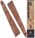 12 inch Teak Wood Spatula for Cast Iron, Small Wood Flipper, Egg Scraper, Flat Wooden Turner, Multipurpose Wood Cooking Utensil, Spatulas Perfect for Flipping, Serving, Scraping & Turning. Set of 2