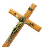 15 Inch Large Crucifix Wall Cross for Home Wall Decor Handmade Wooden Cross Jesus Crucifix Wall Hanging Decor Catholic Religious Gifts for Men Women