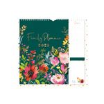 2025 Family Organiser Calendar -Month to View - 2025 Family Planner Hanging with Shopping List, & Notepad Monthly Five Columns for organising Family -2025 Calendar - Floral