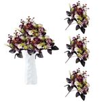 astylishome Fake Flowers for Decoration Artificial Bouquet Fabric Big Faux Flower with Buds for Wedding Home Party Office Decor Table Centerpieces DIY Floral Arrangements 0405