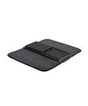 Umbra Udry Rack and Microfiber Dish Drying Mat-Space-Saving Lightweight Design Folds Up for Easy Storage, Standard, Black