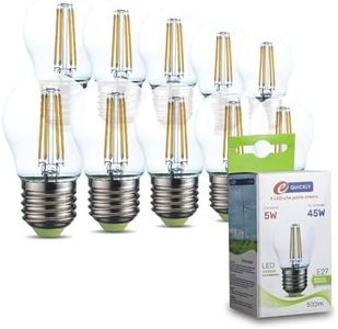 E-QUICKLY Lampadina Led E27-5W equivalenti 45w, Lampadina luce bianco naturale, 4000k, Lampada attacco grande, Lampade G45 ad alta efficienza 500 lumen, risparmio energetico basso consumo, 10 pz