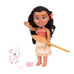 Disney Princess Enchanting Moana Singing Friend: 14”/35cm Feature Doll with Over 10 Story-Inspired Phrases, Musical Melodies, and Playful Accessories – Ideal for Girls Aged 3 and Up