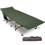 REDCAMP Folding Camping Beds for adults, 28" Extra Wide Heavy Duty Sturdy Camp Bed Portable, Stronge Thicker Tubes Sleeping Cot Outdoor Travel Office (Green-18101S)…