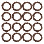 Grapevine Wreath Set, Marrywindix 16 Pieces Natural Vine Branch Wreath Christmas DIY Rattan Wreath Garland for Christmas Holiday Craft Wedding Decor (3 in.)