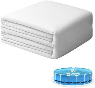 Iriisy 18ft Precut Round Pool Liner Pad, 18-Foot 280g/㎡ Thickened Pool Liners for Above Ground Swimming Pools, Heavy Duty Geotextile Material Pool Pad for Puncture Resistent, Extend Liner Life, White