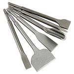 SDS Plus Hammer Drill Chisel Set, Rotary Hammer SDS Bits Set 6pcs Including Tile Chisel, Gouge Chisel, Wide Chisel x 2, Flat Chisel, Point Chisel