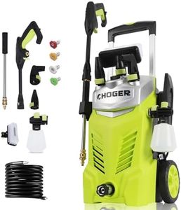 CHOGER Electric Pressure Washer, 4500PSI 2.7GPM Electric Power Washer with Foam Cannon, 4 Nozzles, 35FT Power Cord, 25FT Hose, Turbo, Dirty Cut, Brush, Pressure Washer for Cars