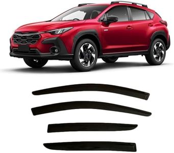 Optimal Co 2024-2025 Tape-On Side Window Deflector Visors Compatible with Subaru Crosstrek Base Premium Sport Limited Smoke Black Tinted Rain Guards, SBCTVS24