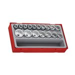 Teng TT1217 40575 1/2-inch Reg Metric 12p Socket Set Drive (17 Pieces)