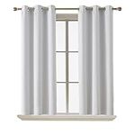 Deconovo Blackout Curtains Short 2 Panels, Thermal Insulated Bedroom Light Silver Grey Curtains, Grommet Top Room Darkening Curtain for Bedroom, 38 x 54 Inch, Light Silver Grey