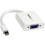 StarTech.com Mini DisplayPort to VGA Adapter – White – 1080p – Thunderbolt to VGA Monitor Adapter – Mini DP to VGA Converter