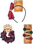 Scunci by Conair 3pk Tartan Bow Headband, Clips, and Scrunchi Set - gifts for women - beauty gifts- holiday accessories - hair accessories for women - Tartan Syle