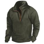 Fleece Pullover Men | Half Zip Military Sweatshirt | Tactical Fleece Jackets Outdoor Combat Pullover Tops Polo Neck Long Sleeve Sweatshirts Windproof Sport Sweatshirts Fall Winter Warm Sweater